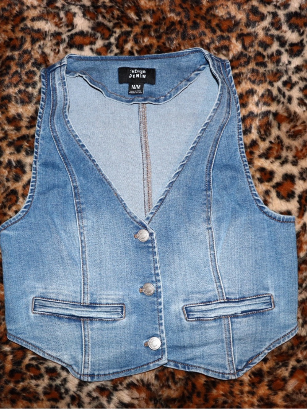 Blue denim vest